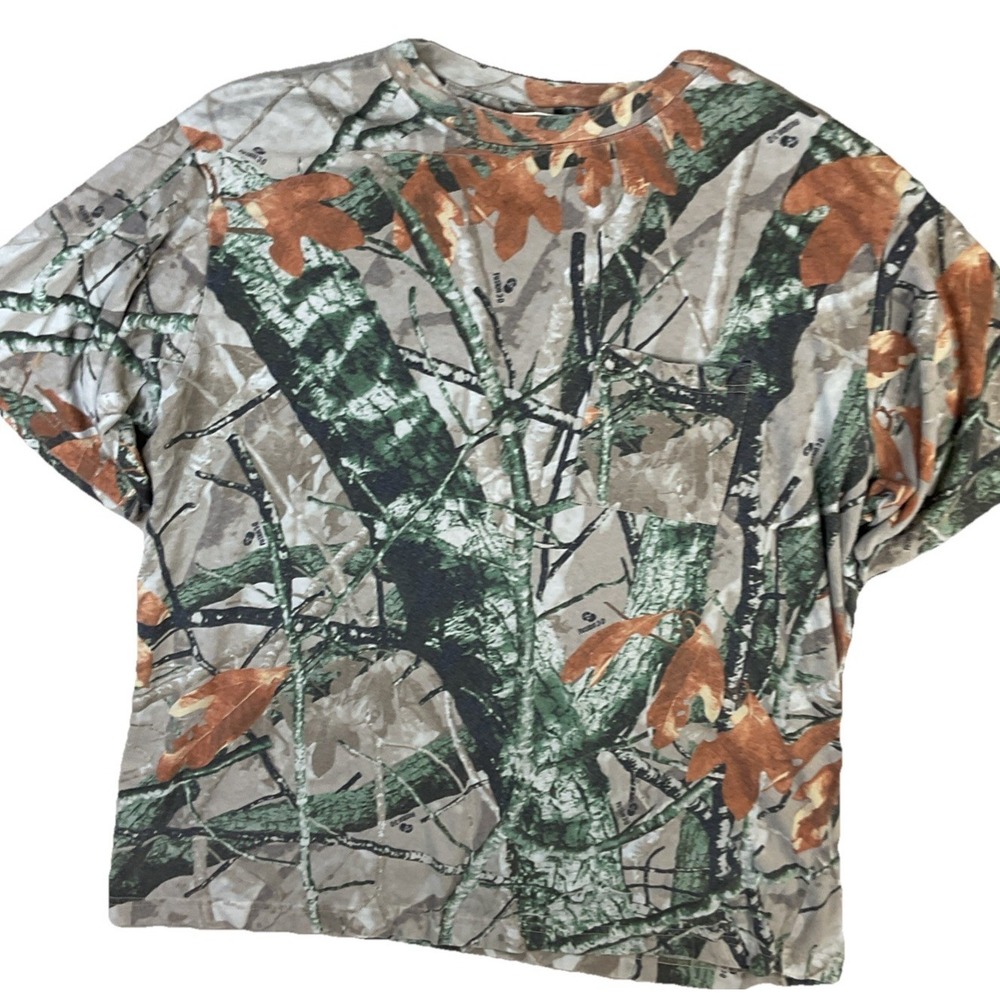 Outfitters Ridge Shirt Pocket Tee Men Sz XL Fusion 3D Camo Outdoor Hunting